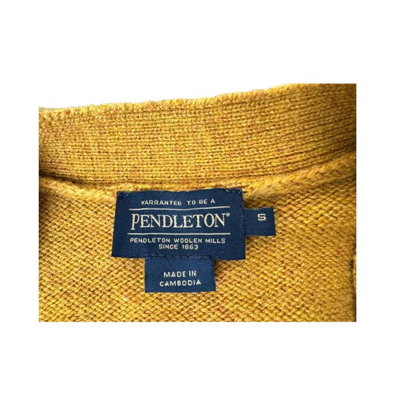 Pendleton Mustard Shetland Wool Boyfriend Cardigan Sweater S NWOT - Picture 5 of 11